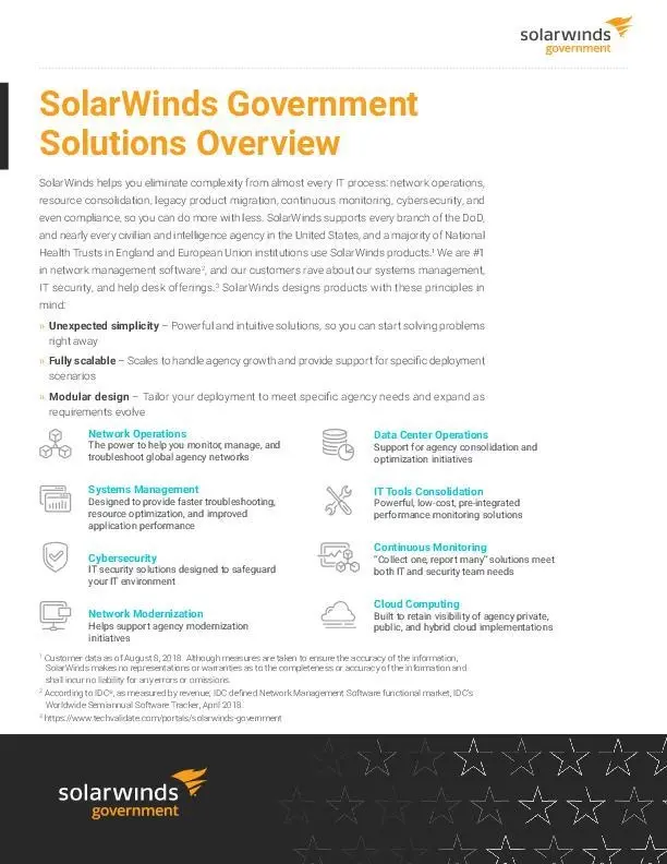 SolarWinds Government Solutions Overview - pdf preview