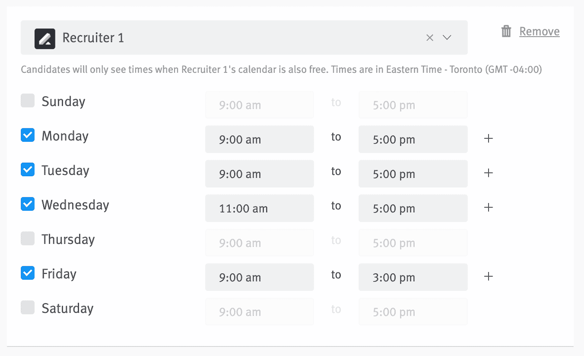 lever easy book interview scheduling