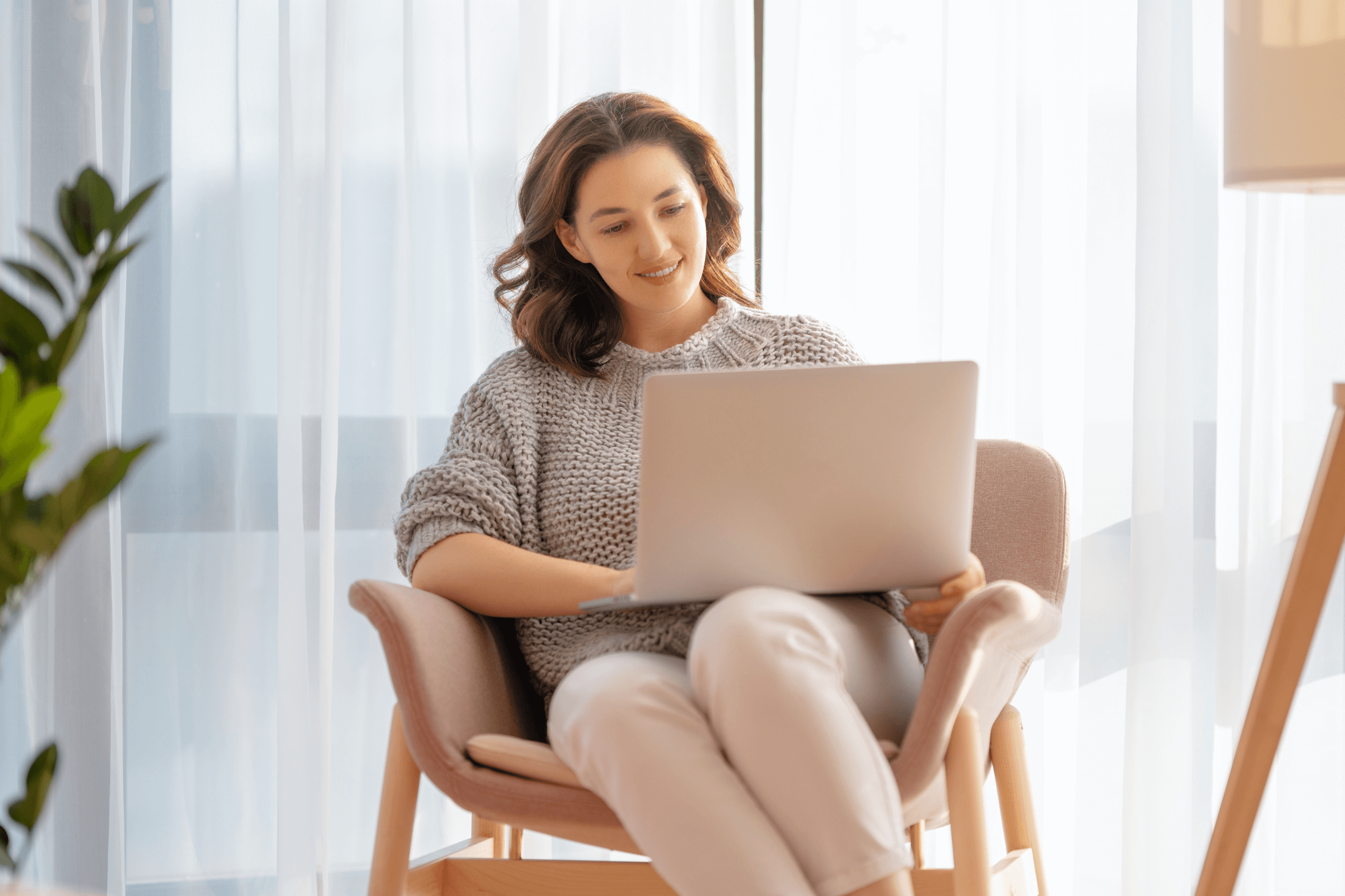 young businesswoman working on laptop