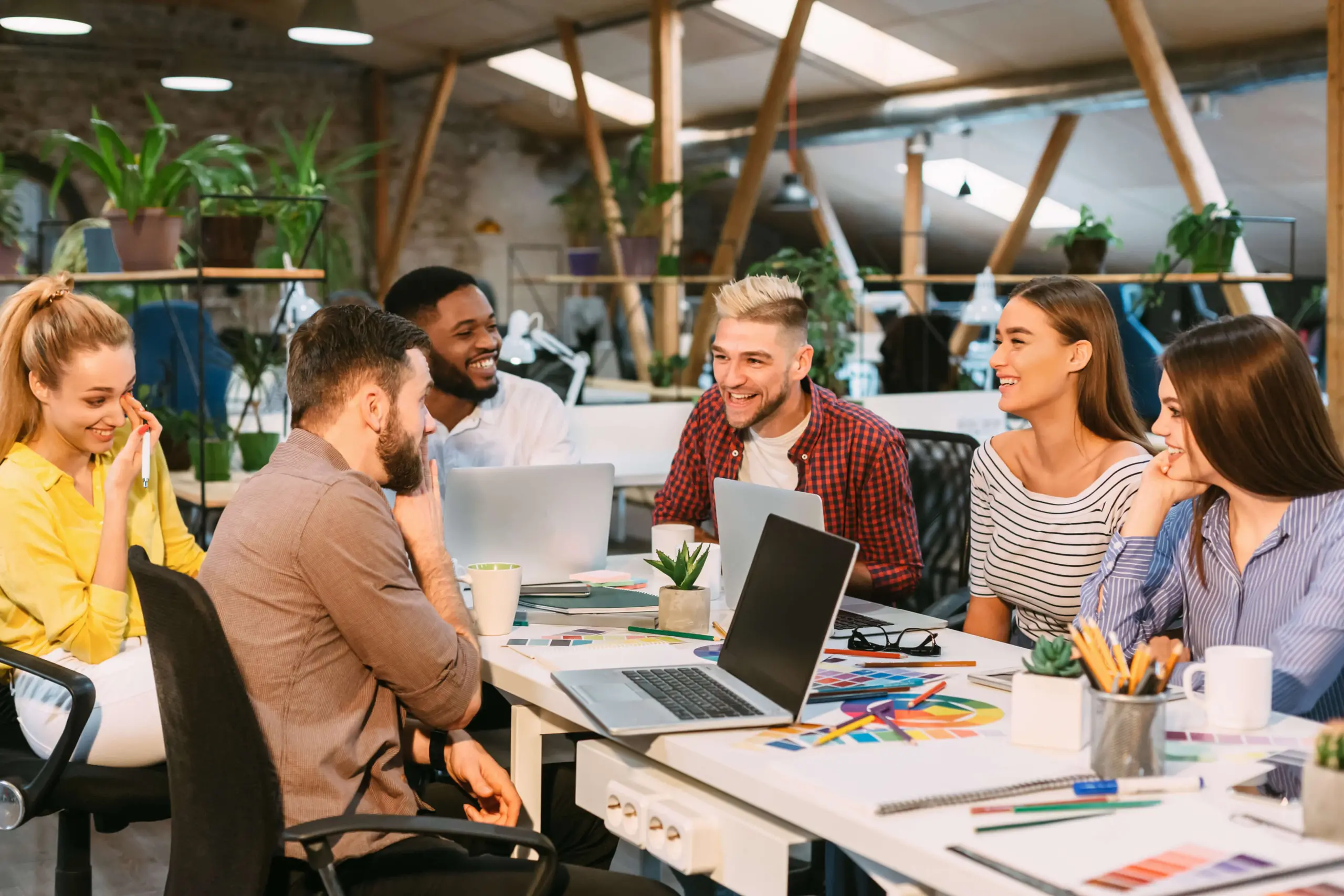 large group of startup employees