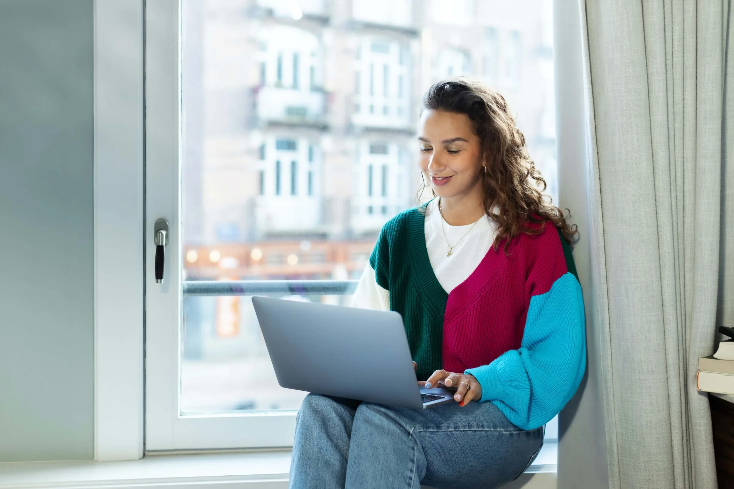 recruiter working from laptop